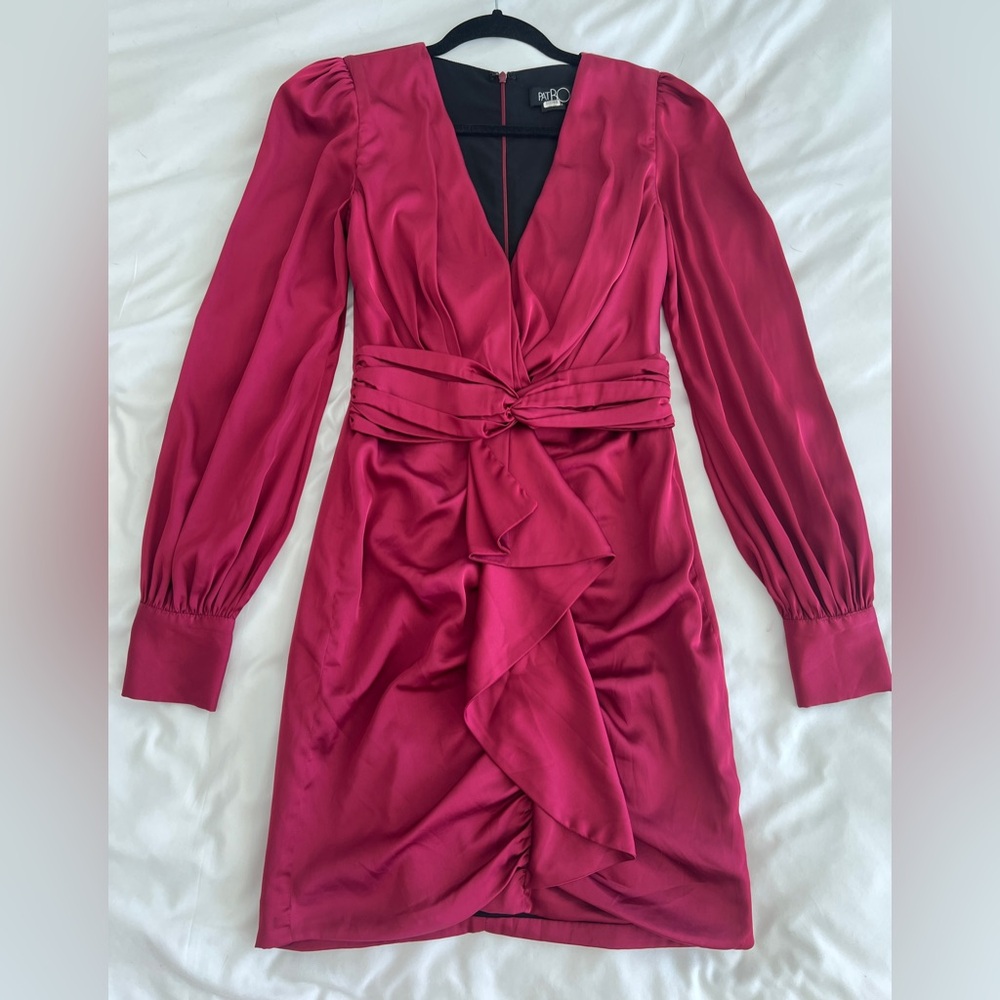 PatBo Burgundy Satin Dress - Wore Once!